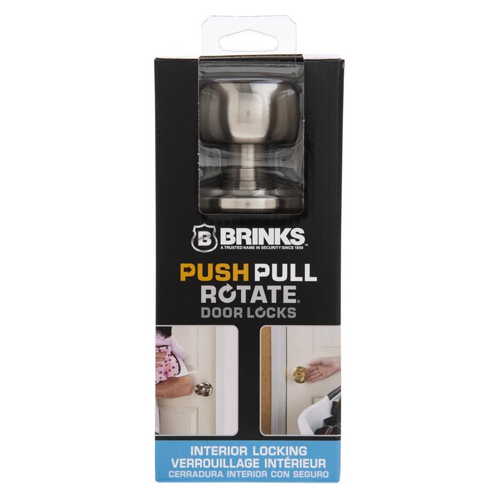 Brinks 23021-119 Push Pull Rotate Stafford Satin Nickel Single Cylinder Lock ANSI Grade 2 KW1 1.75 in.