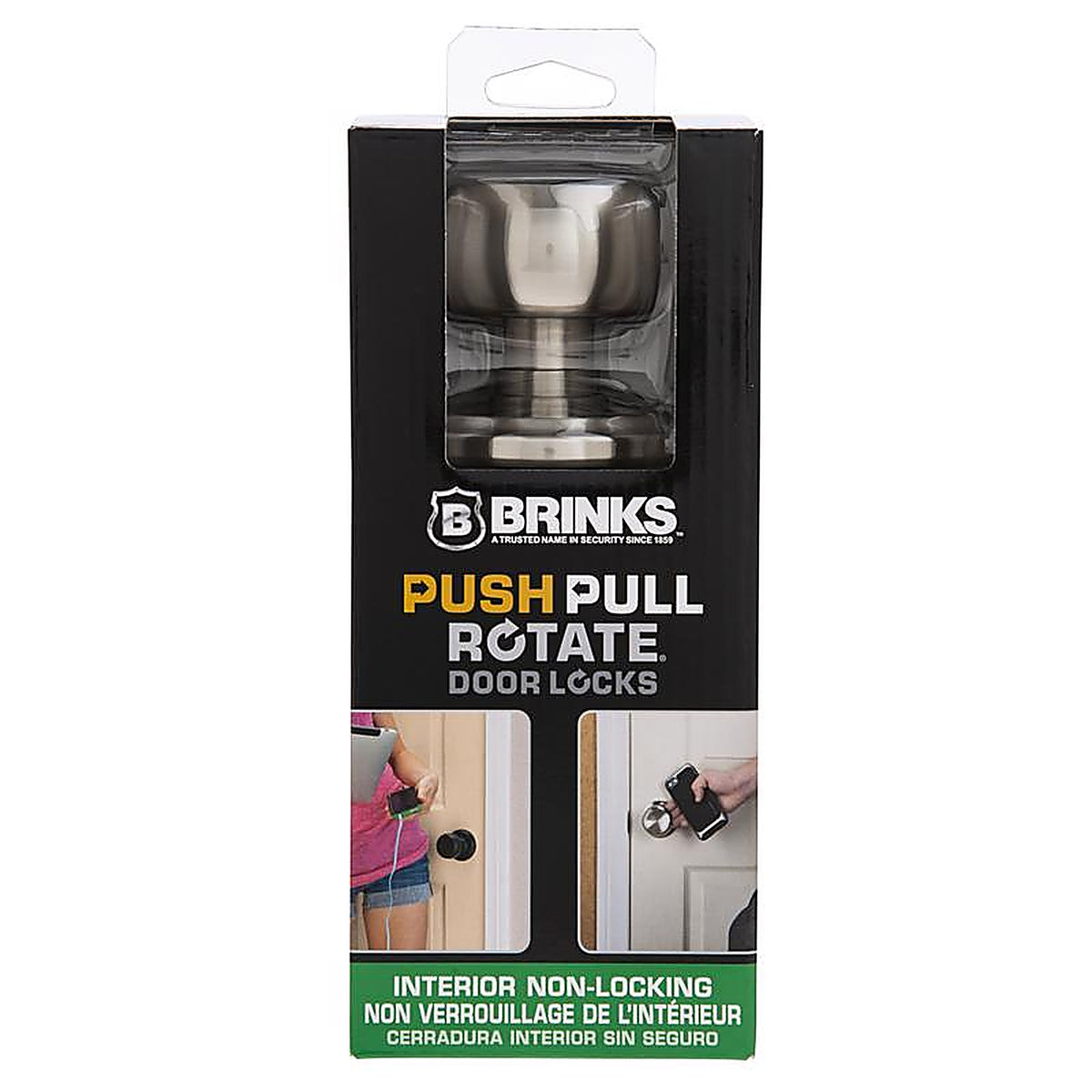 Brinks 23045-119 Push Pull Rotate Barrett Satin Nickel Single Cylinder Lock ANSI Grade 2 KW1 1.75 in.