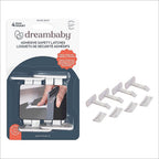 Dreambaby L1414 White Plastic Adhesive Cabinet/Drawer Latches 4/Pack