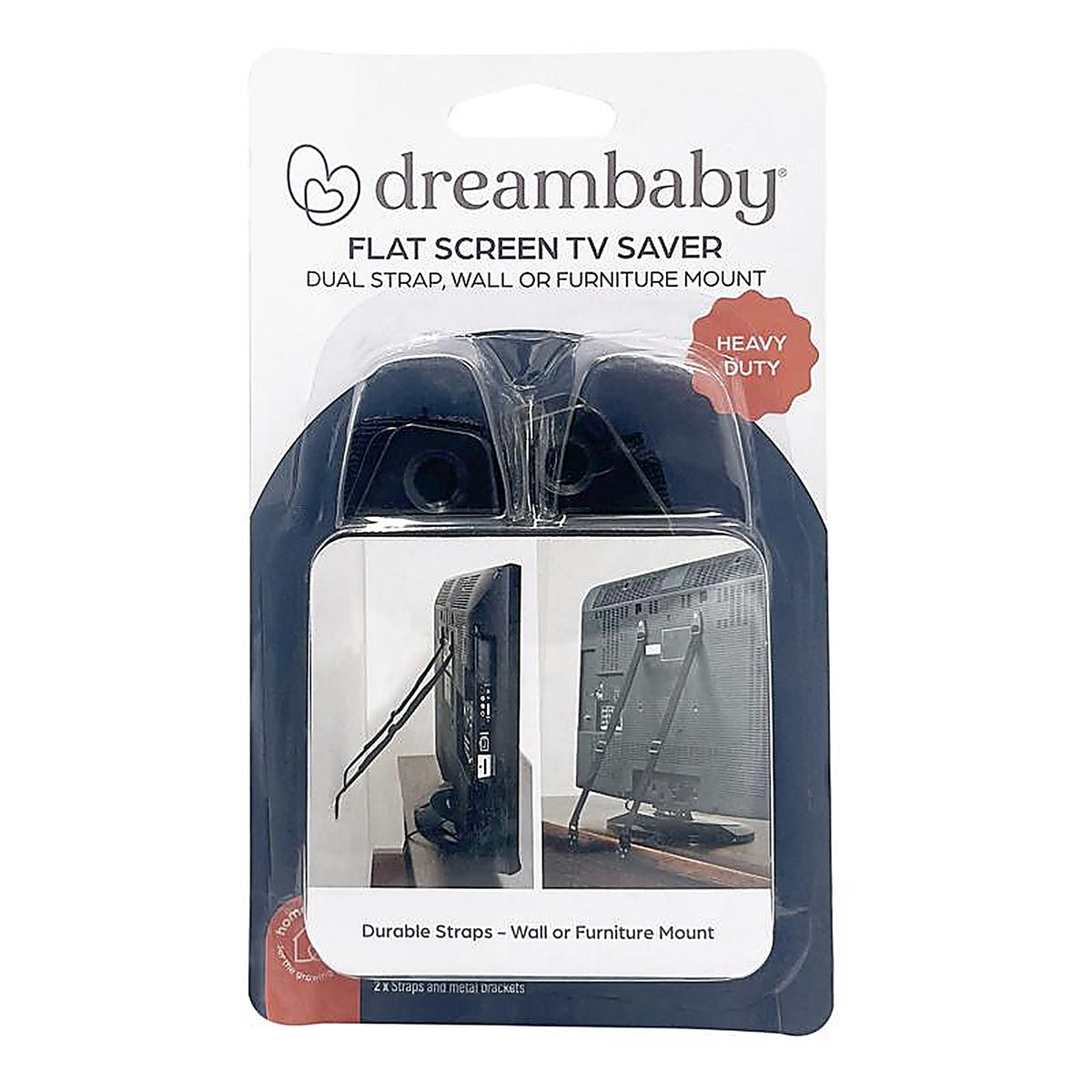 Dreambaby L860A Black Metal/Nylon Television Safety Strap 2/Pack