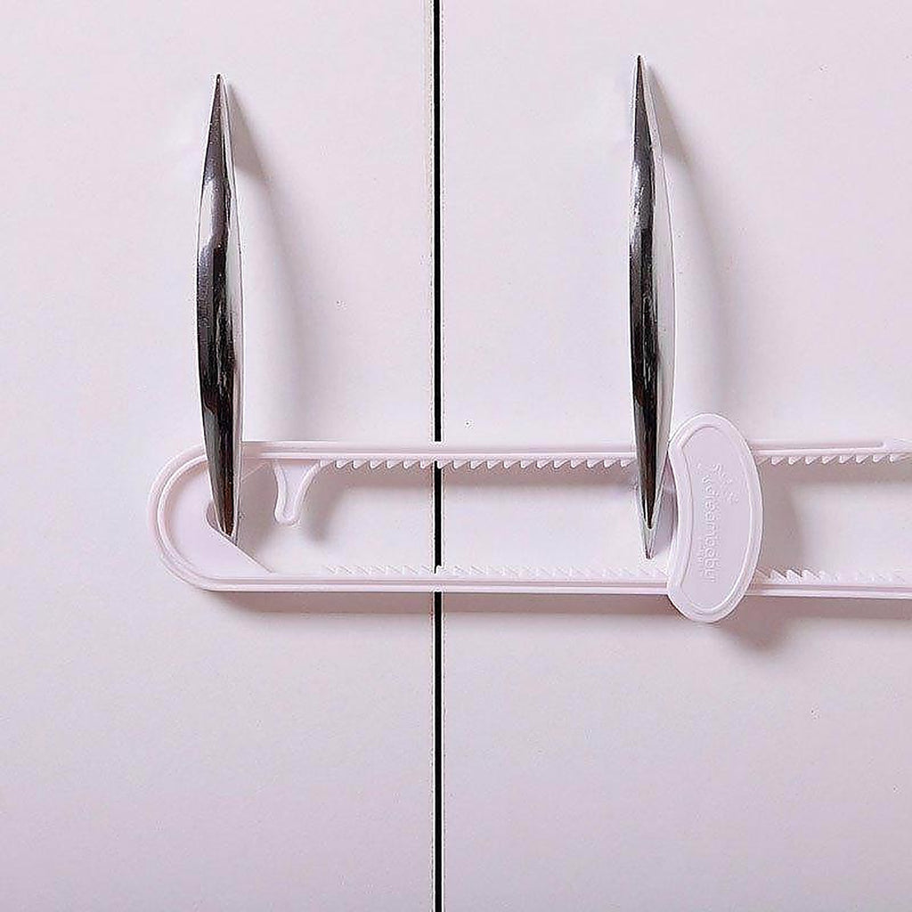 Dreambaby L915A White Plastic Cabinet Slide Locks 2/Pack