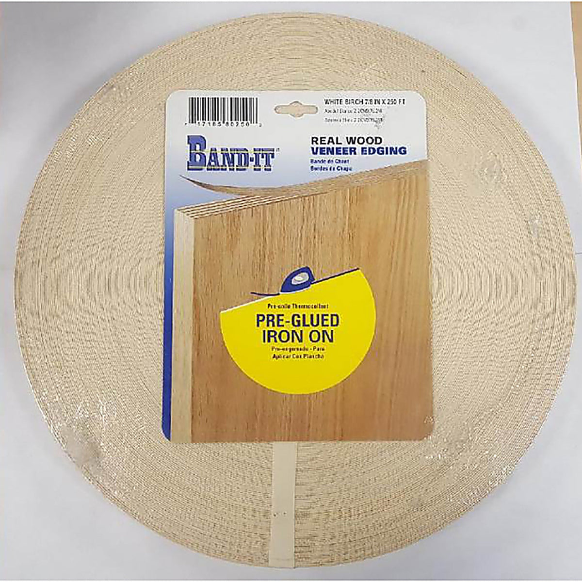 Band-It - 80250 - .030 In. X 7/8 In. W X 250 Ft. L White Birch Real Wood Veneer Edging #2/Btr Premium Grade