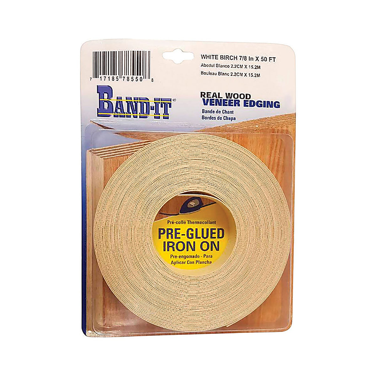 Band-It - 78550 - .030 In. X 7/8 In. W X 50 Ft. L White Birch Real Wood Veneer Edging #2/Btr Premium Grade