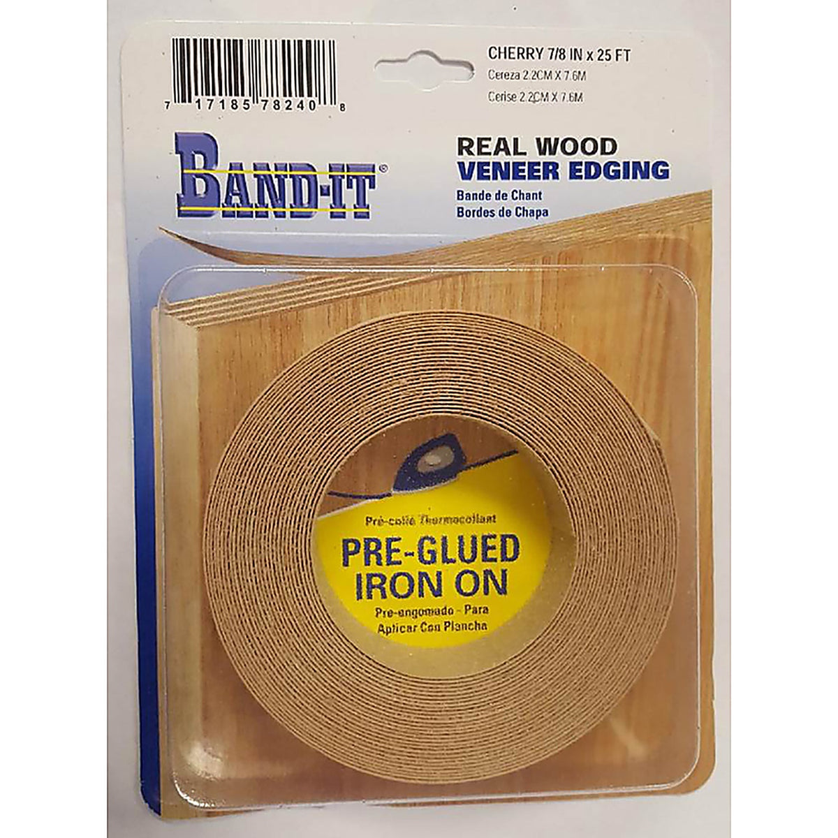Band-It - 78240 - .030 In. X 7/8 In. W X 25 Ft. L Cherry Real Wood Veneer Edging #2/Btr Premium Grade