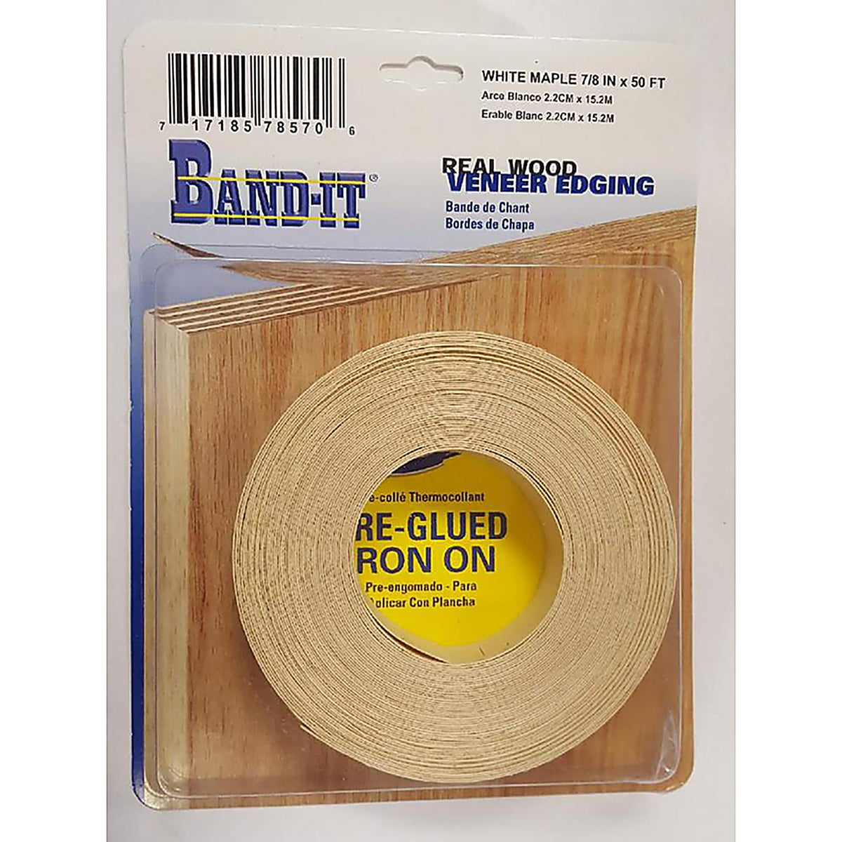 Band-It - 78570 - .030 In. X 7/8 In. W X 50 Ft. L White Maple Real Wood Veneer Edging #2/Btr Premium Grade
