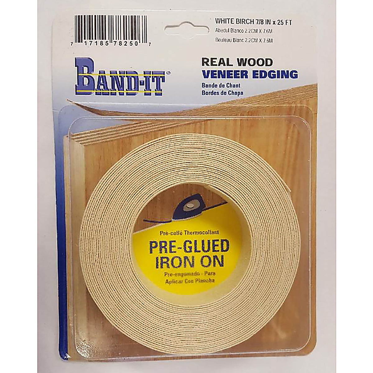Band-It - 78250 - .030 In. X 7/8 In. W X 25 Ft. L White Birch Real Wood Veneer Edging #2/Btr Premium Grade