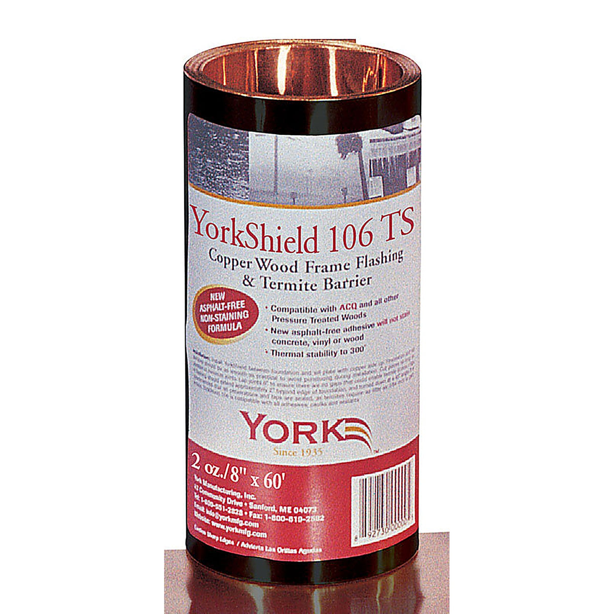 York - GRCPR8602 - 106 Ts 8 In. W X 720 In. L Copper Flashing Copper