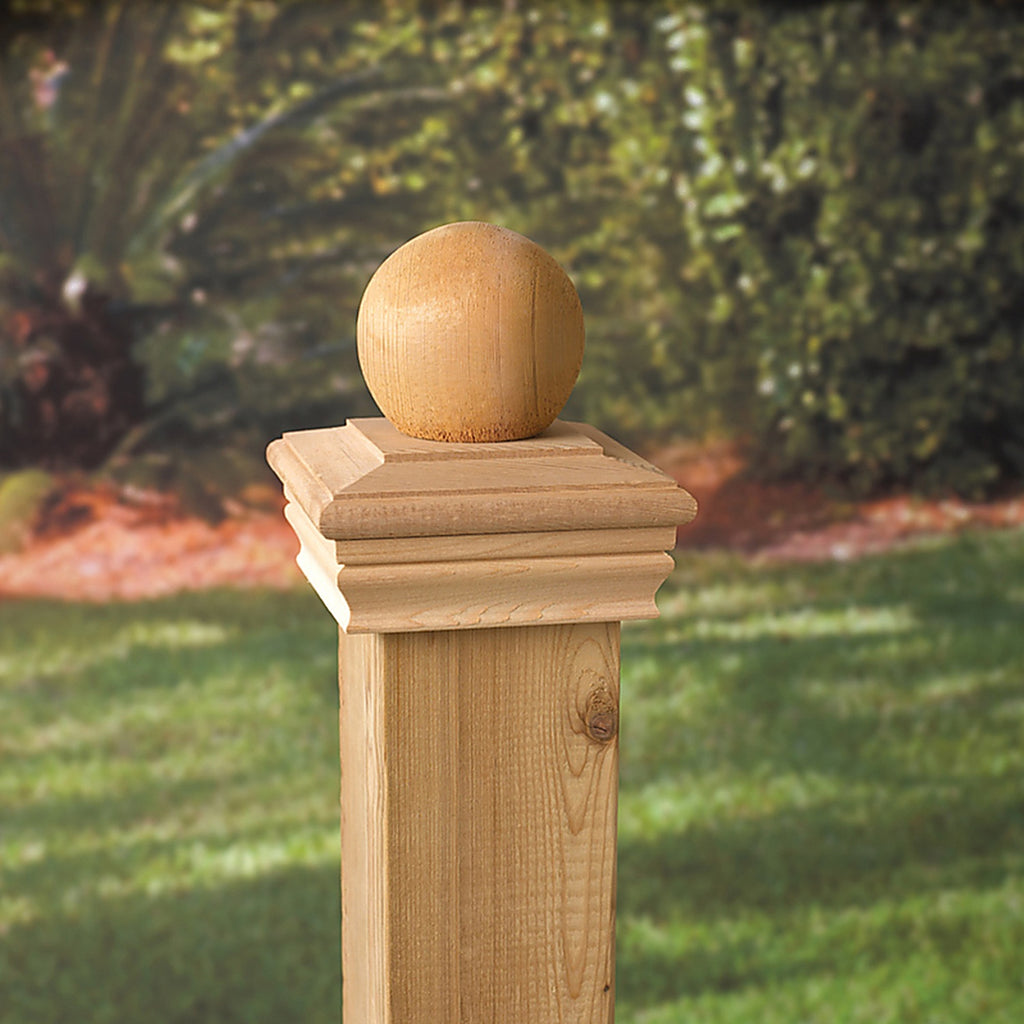 Deckorators - 72291 - 5.5 In. H X 4 In. W Brown Wood Post Cap