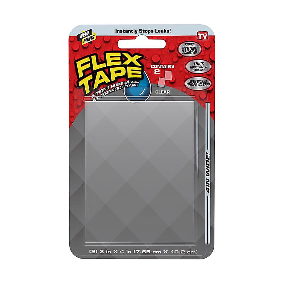 Flex Seal TFSCLRMINI-8 FLEX TAPE MINI 3 in. W X 4 in. L Clear Waterproof Repair Tape