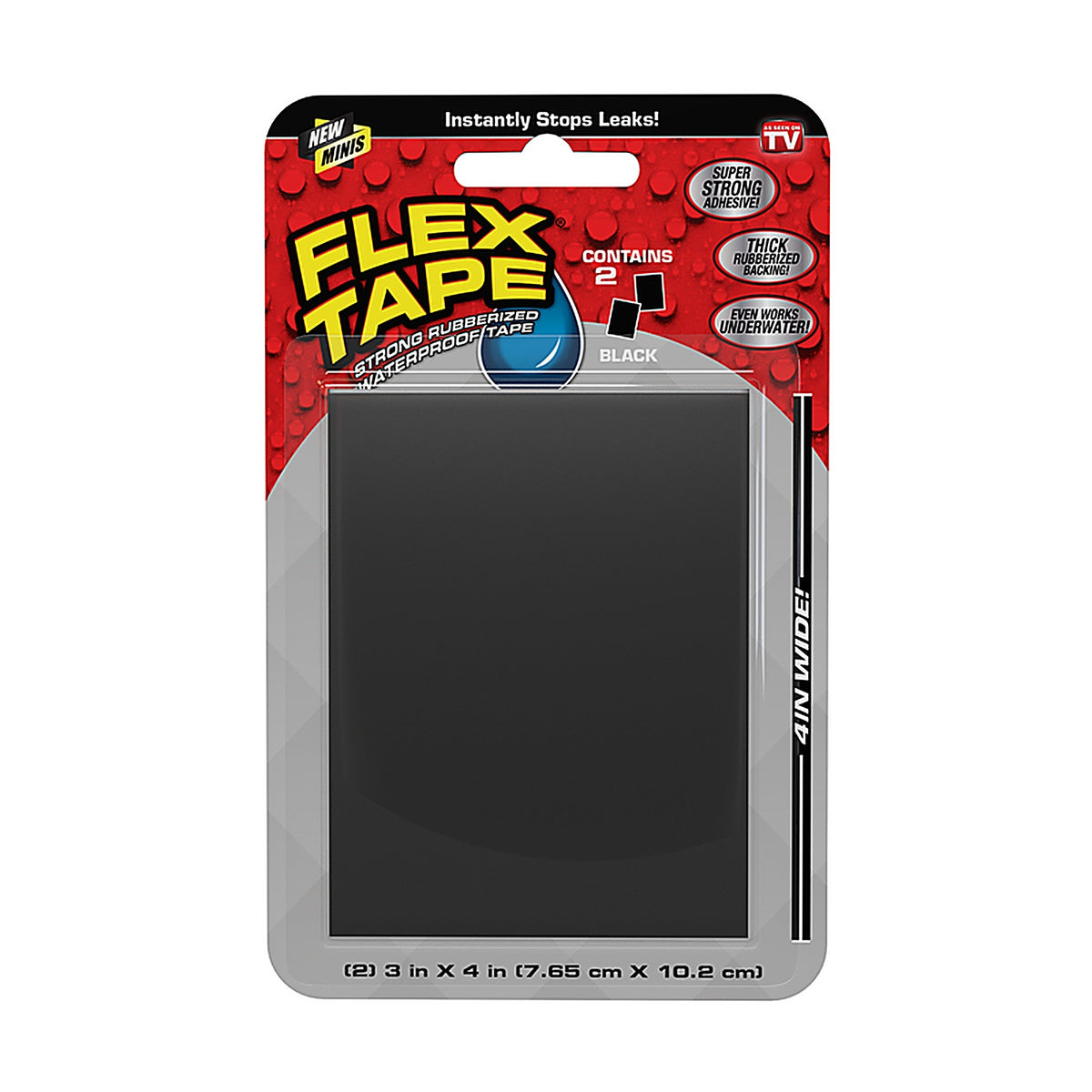 Flex Seal TFSBLKMINI-8 FLEX TAPE MINI 3 in. W X 4 in. L Black Waterproof Repair Tape