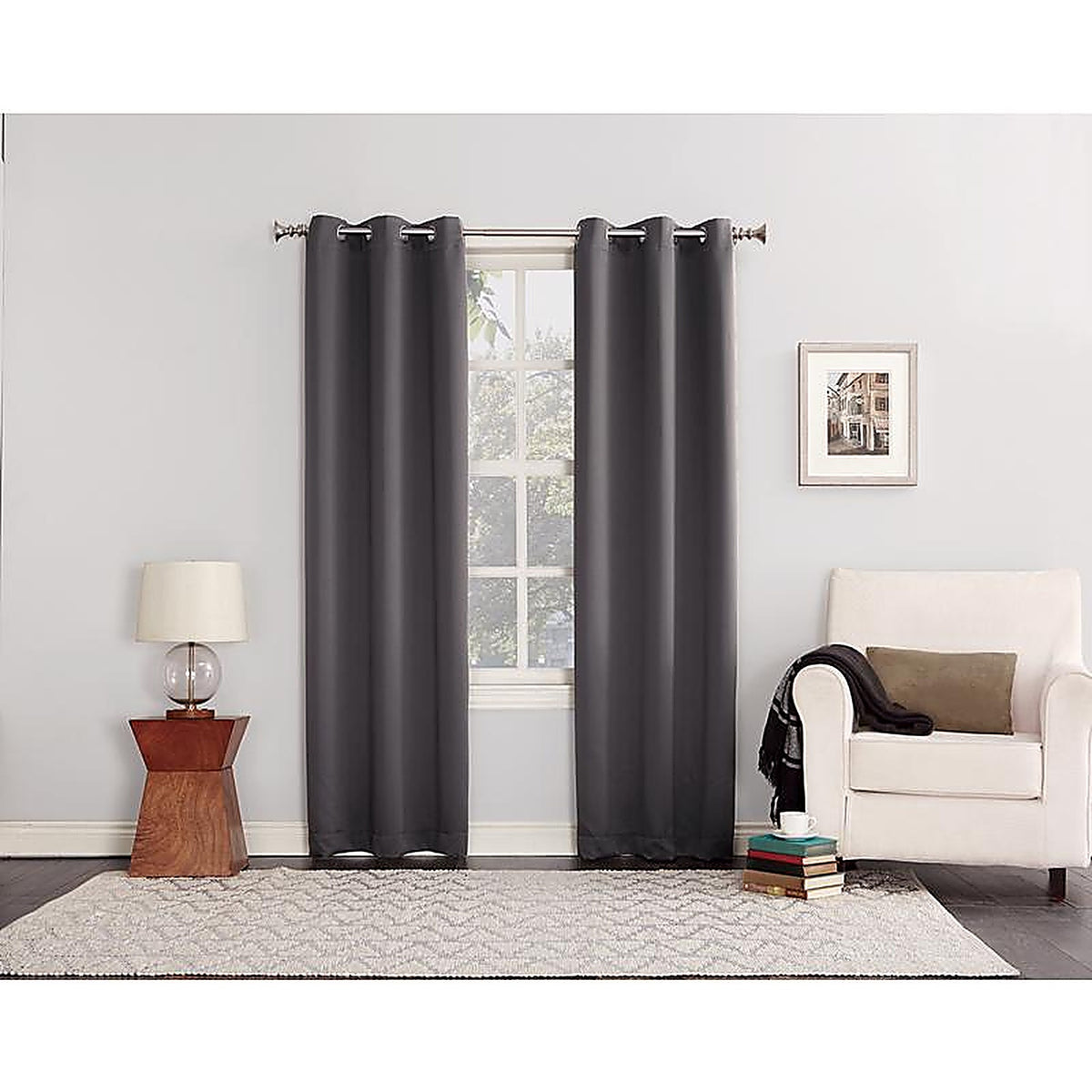 Sun Zero - AC-NORWICH84CHR - Norwich Gray Blackout Curtains 80 In. W