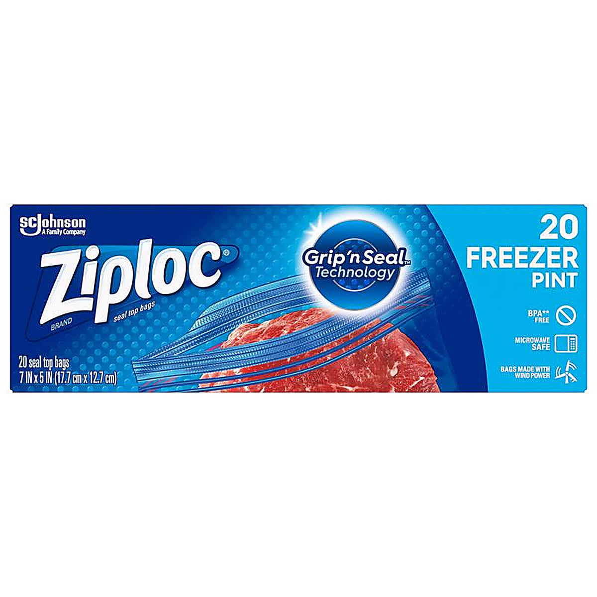 Ziploc - 00399 - Clear Double Zipper Freezer Bag 20 Pack