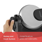 Black+Decker WM1404S 4 waffle Black/Silver Stainless Steel Belgian Waffle Maker
