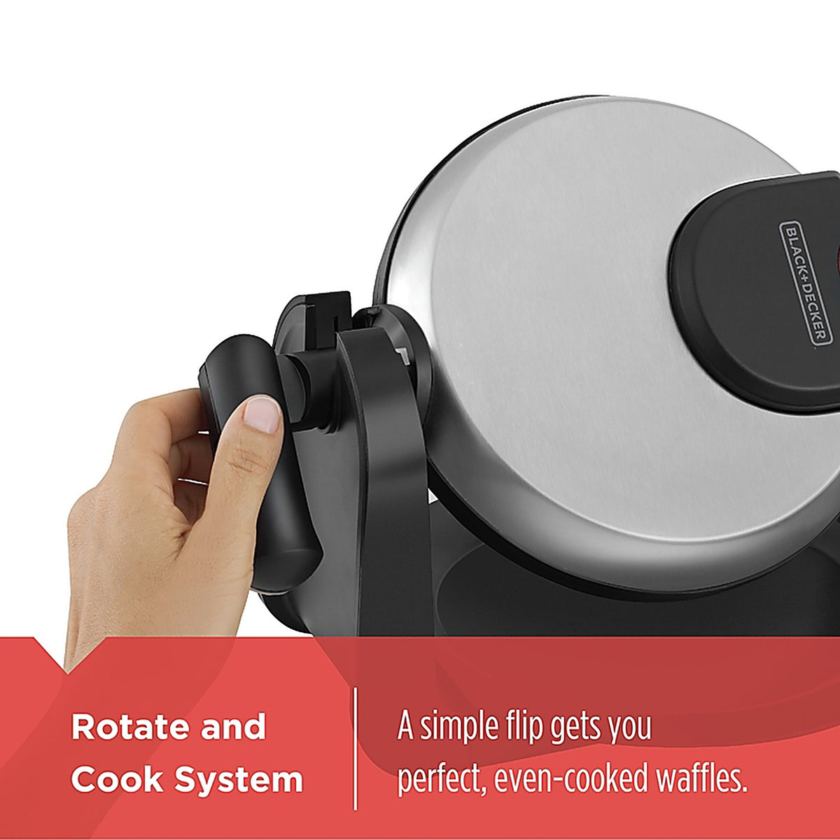 Black+Decker WM1404S 4 waffle Black/Silver Stainless Steel Belgian Waffle Maker