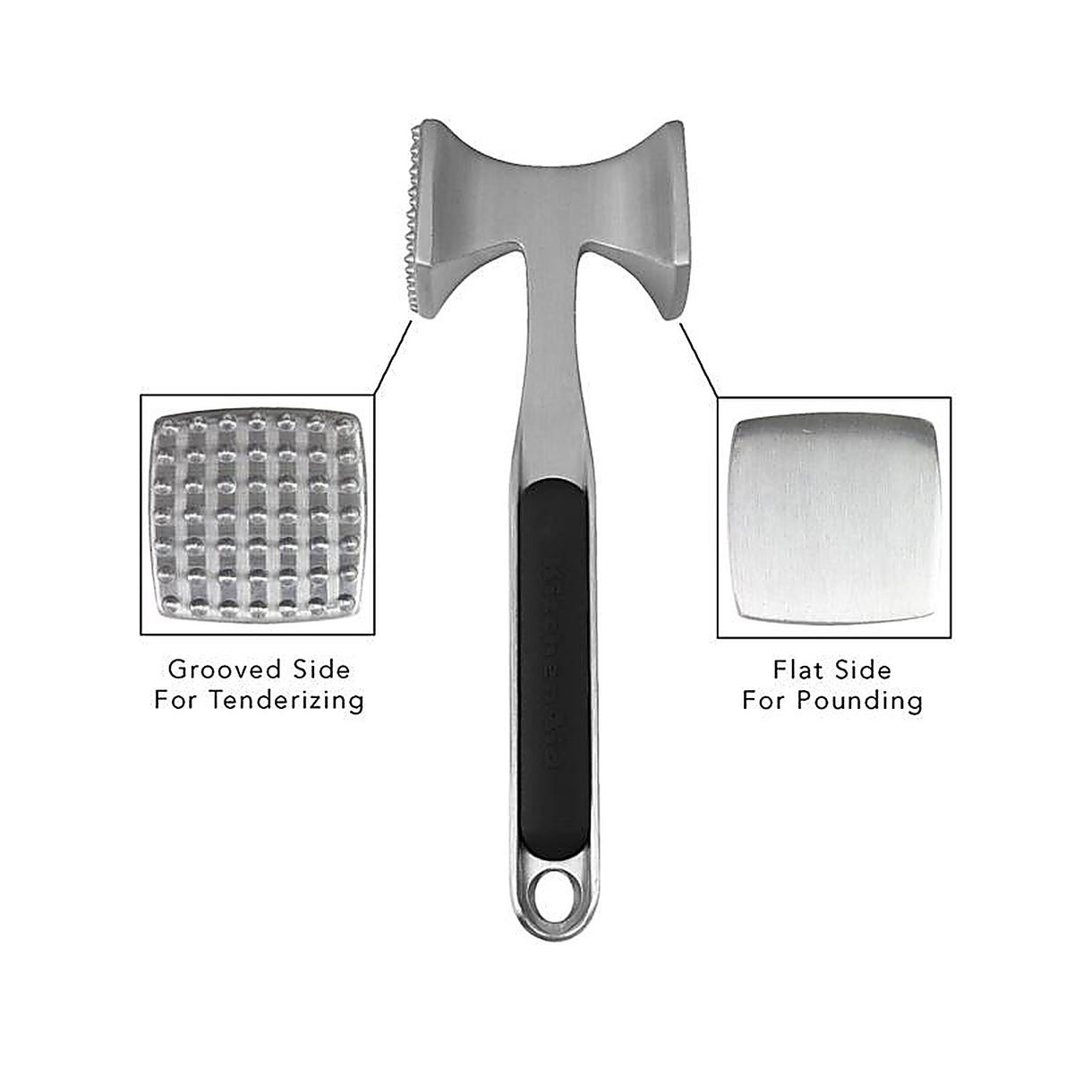 KitchenAid KO119OHOBA 3.35 in. W x 9.45 in. L Black/Silver Aluminum Meat Tenderizer