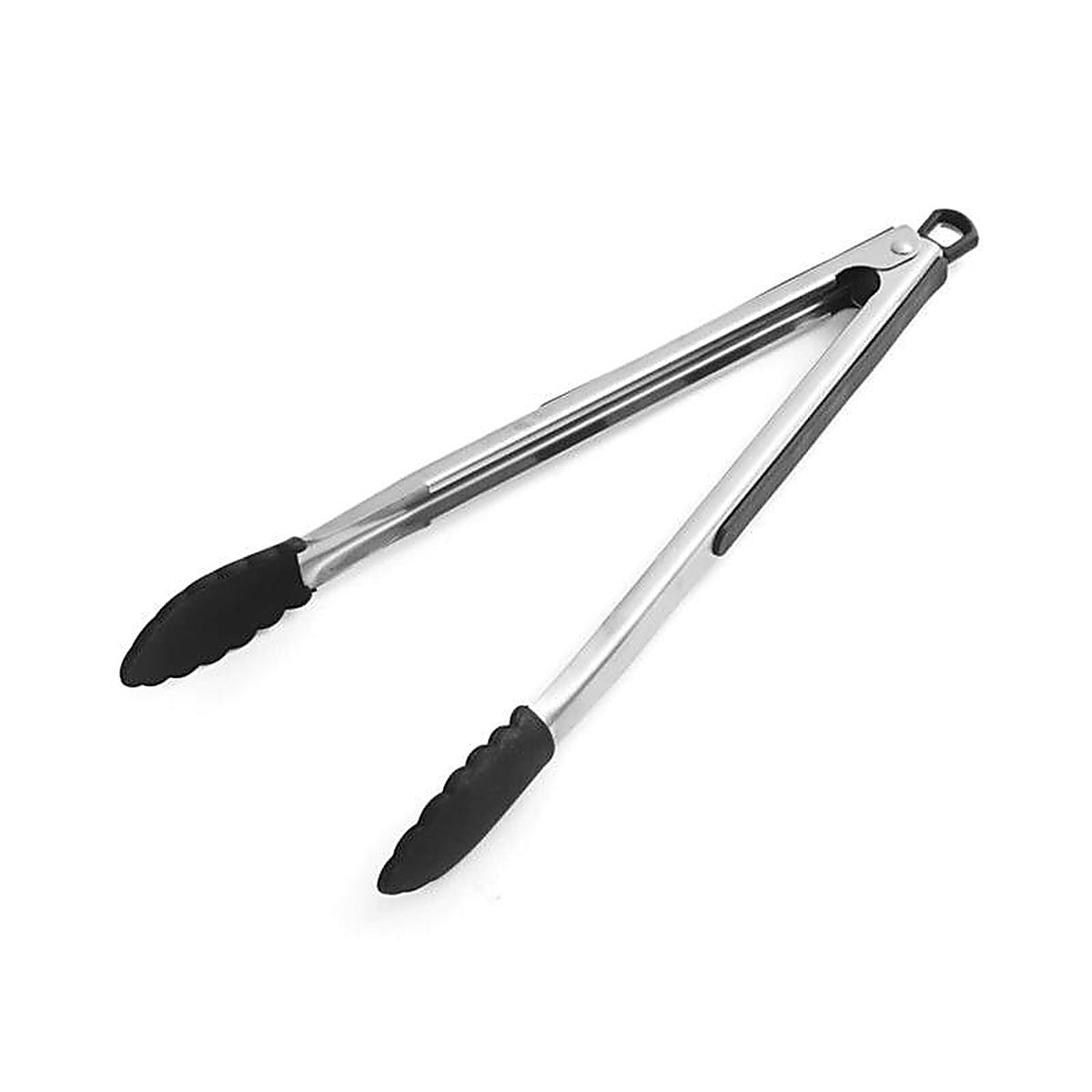 Farberware 5216358 1.06 W x 12.5 in. L Black/Silver Silicone/Stainless Steel Tongs