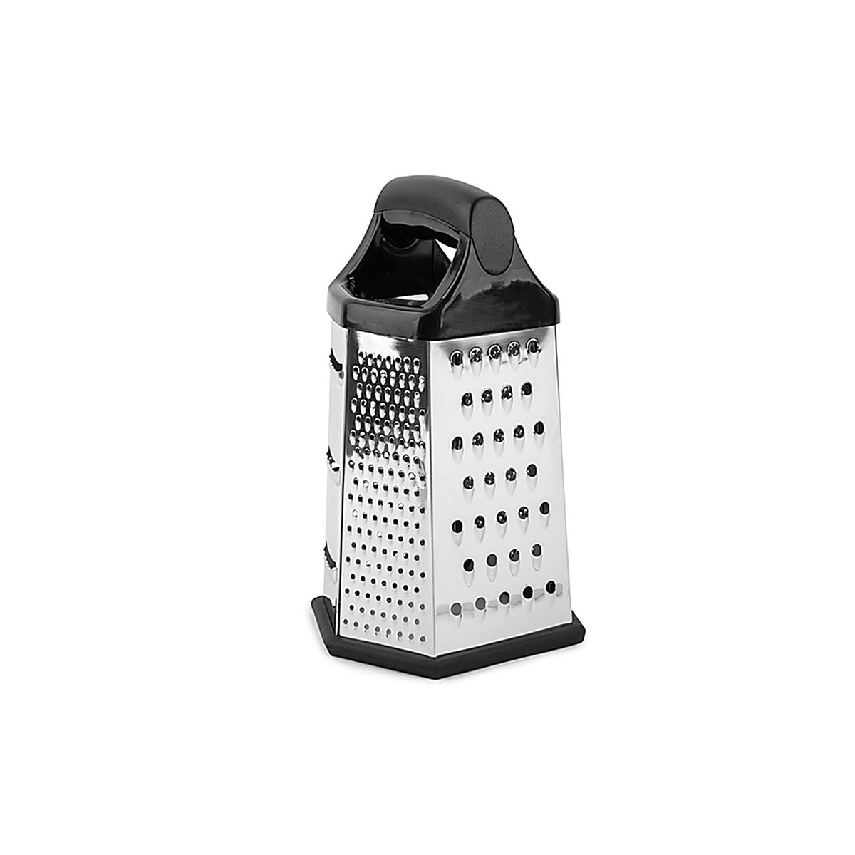 Core Kitchen AC29827 4.52 in. W x 5.12 in. L Black Polypropylene/Stainless Steel Grater L-5.12 W-4.52 H-9.05