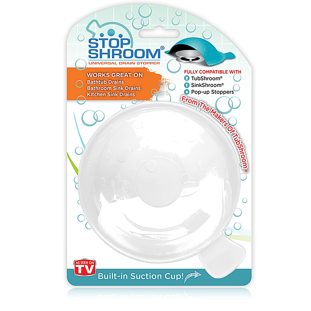 StopShroom - STWHT232 - 5.75 In. White Abs/Tpr Drain Stopper