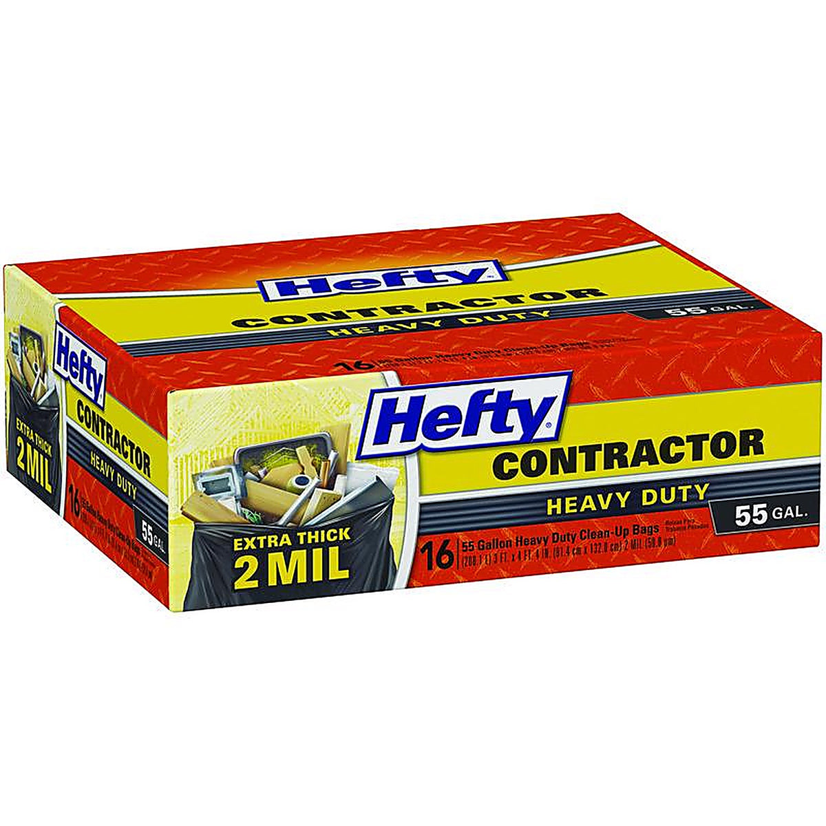 Hefty E25516 55 gal Contractor Bags Twist Tie 16 pk