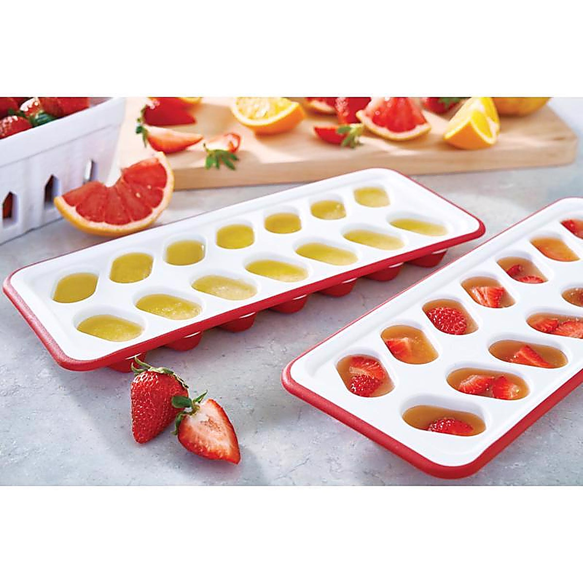 RubberMaid 2122588 4.93 in. W X 12.12 in. L Red/White Plastic/Silicone Ice Tray
