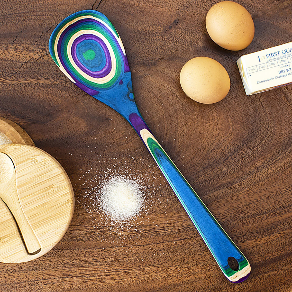 Totally Bamboo - 20-9600 - Baltique Multicolored Birch Wood Mixing Spoon