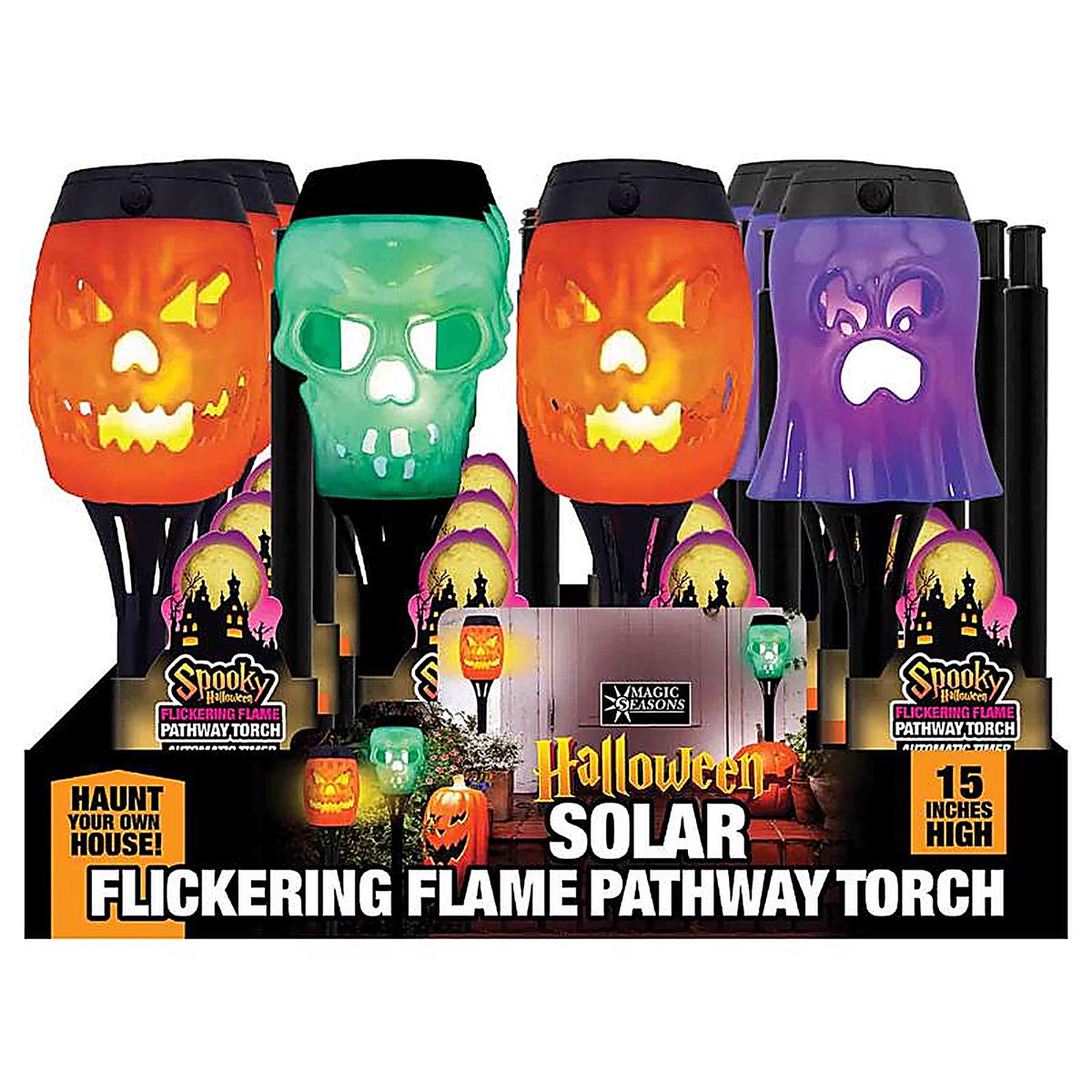 Shawshank LEDz 768035 Magic Seasons 15 in. Spooky Solar Stake Lights Halloween Decor