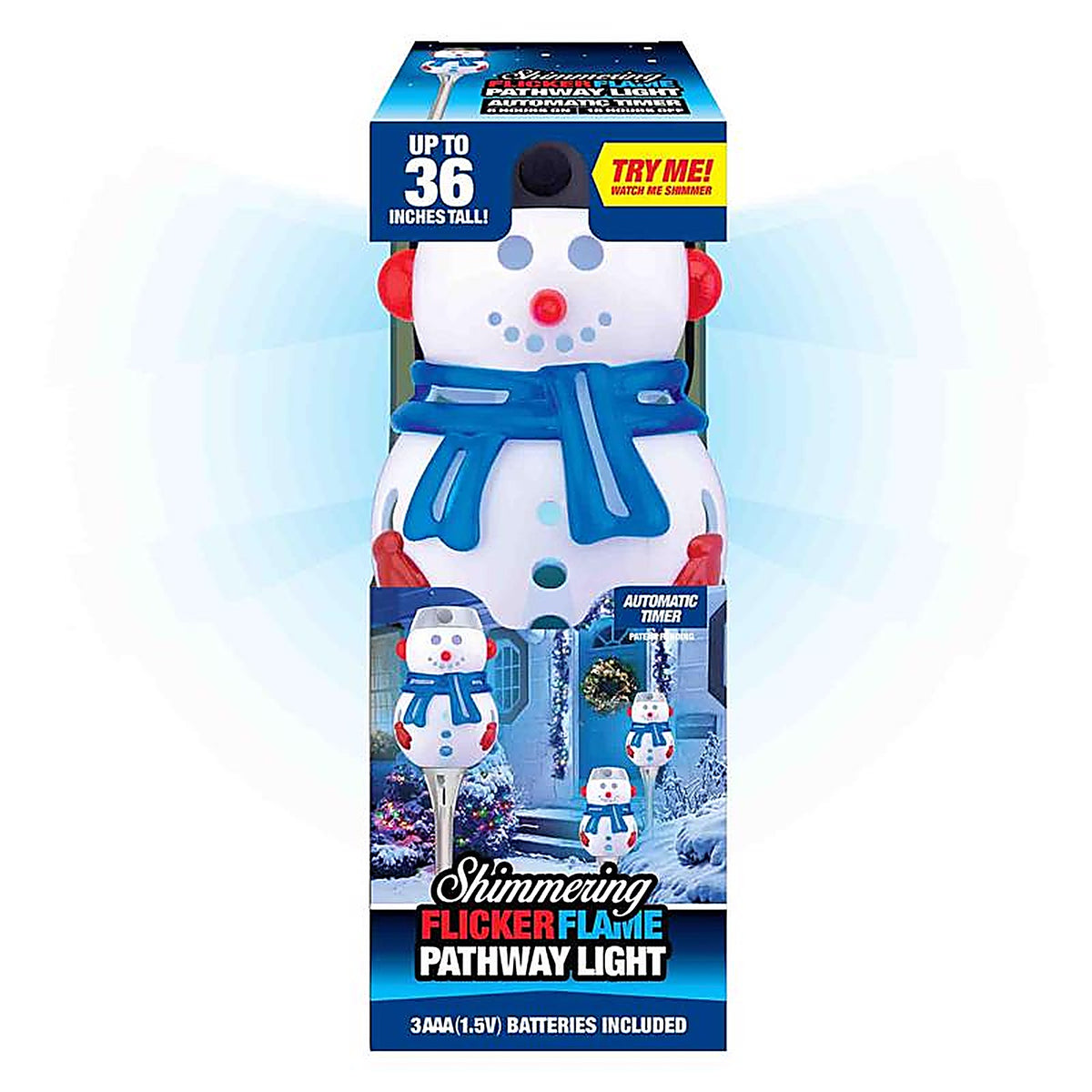 Shawshank LEDz 702097 Magic Seasons Shimmering Snowman Flicker Flame Pathway Light 1 pk