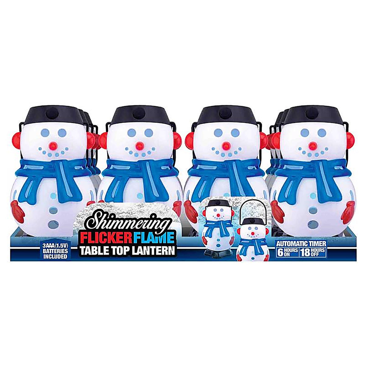 Shawshank LEDz 768111 Magic Seasons Snowman Flicker Flame Tabletop Lantern 1 pk