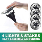 Bell + Howell 2016 Disk Lights Deluxe Solar Powered 3.75 W LED Garden Light 4 pk