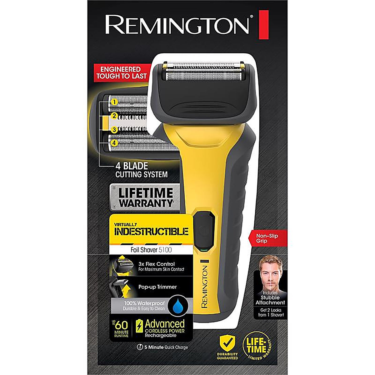 Remington PF7855A Virtually Indestructible Foil Dual Foil Shaver