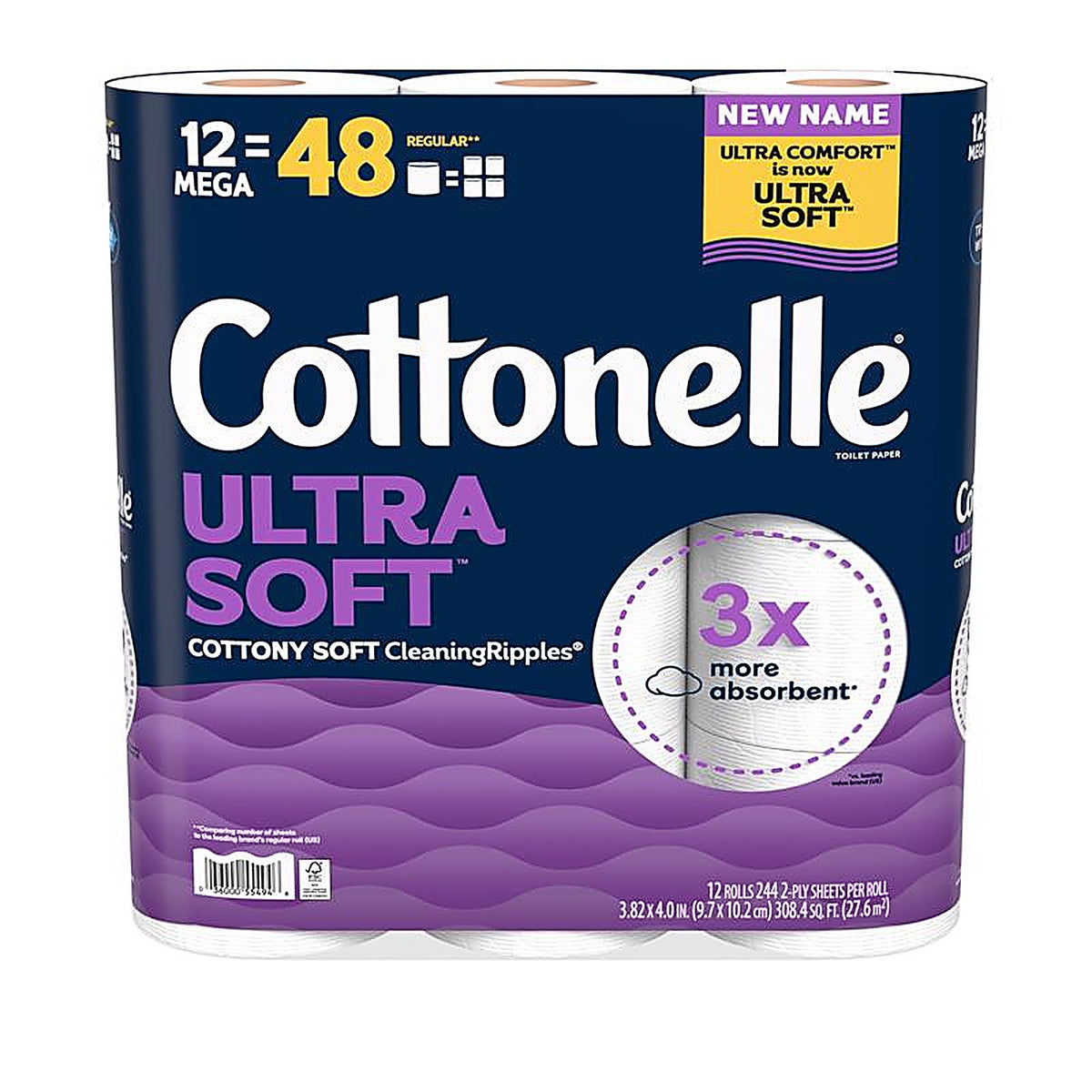 Cottonelle - 55494 - Ultra Comfortcare Toilet Paper 12 Rolls 244 Sheet 4 In.