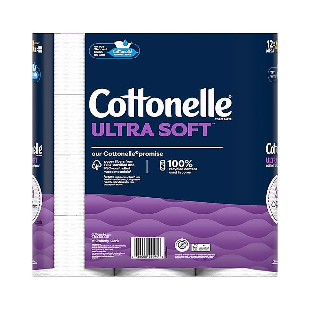 Cottonelle - 55494 - Ultra Comfortcare Toilet Paper 12 Rolls 244 Sheet 4 In.