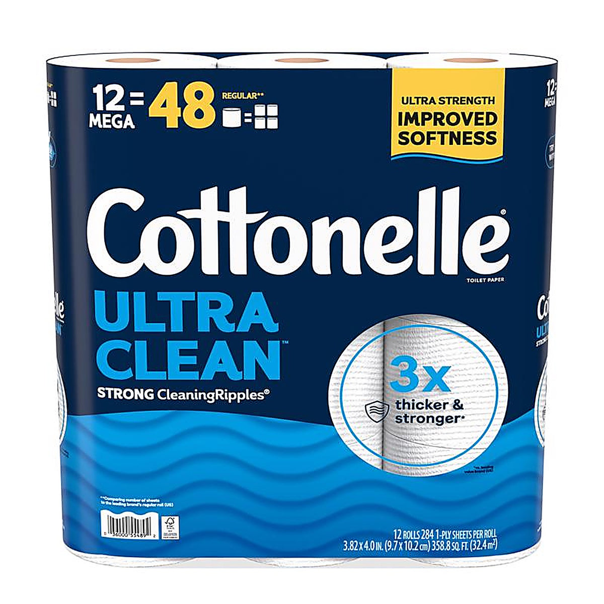 Cottonelle - 55489 - Ultra Cleancare Toilet Paper 12 Rolls 284 Sheet