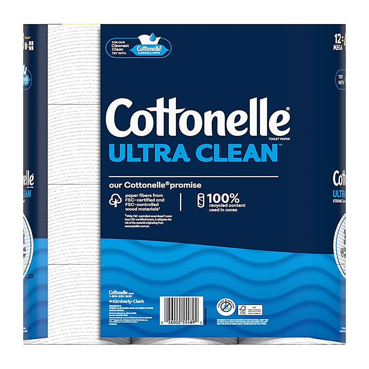 Cottonelle - 55489 - Ultra Cleancare Toilet Paper 12 Rolls 284 Sheet