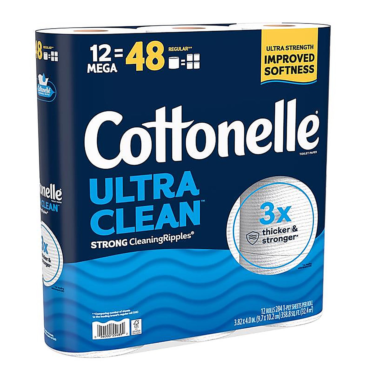 Cottonelle - 55489 - Ultra Cleancare Toilet Paper 12 Rolls 284 Sheet