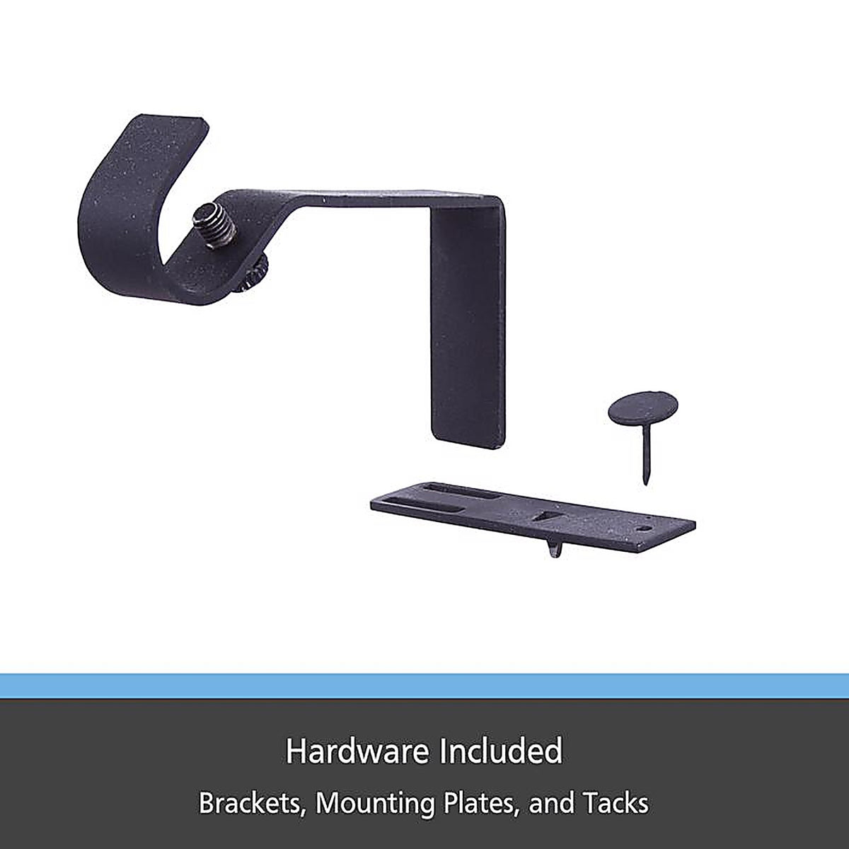 Kenney - KN76008 - Fast Fit Matte Black Curtain Rod Bracket 5/8 In. L