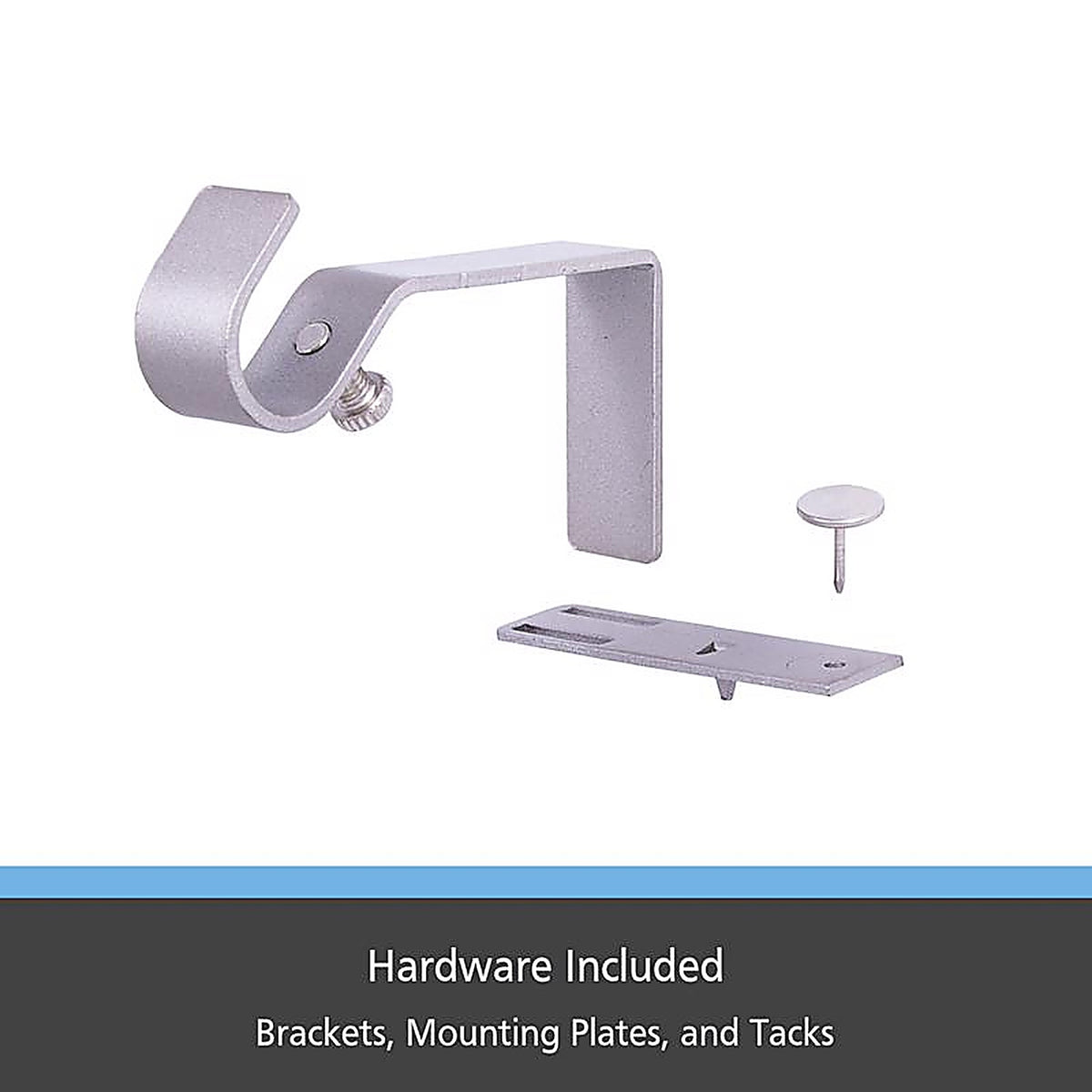 Kenney - KN76009 - Fast Fit Brushed Nickel Silver Curtain Rod Bracket 5/8 In. L