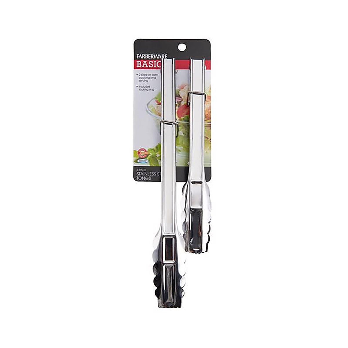 Farberware 5098206 Silver Stainless Steel Locking Tongs