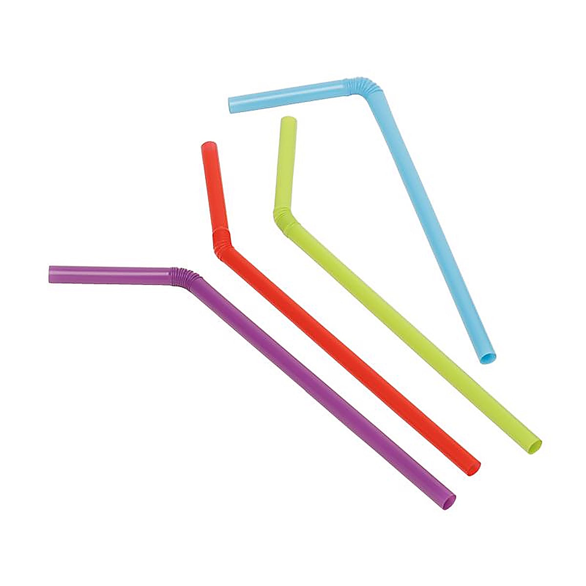 Kolorae - KOL-0029 - Assorted Plastic Flexible Drinking Straws