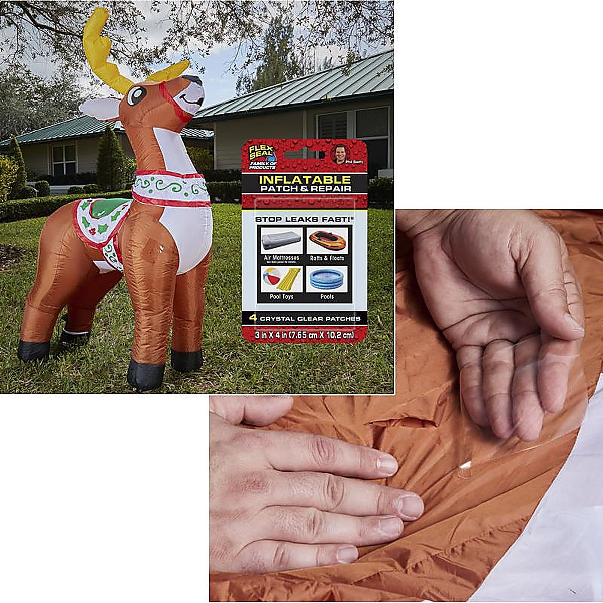 FLEX KITPVC3X4 SEAL Stop Leaks Fast Inflatable Patch & Repair Kit PVC 2 pk