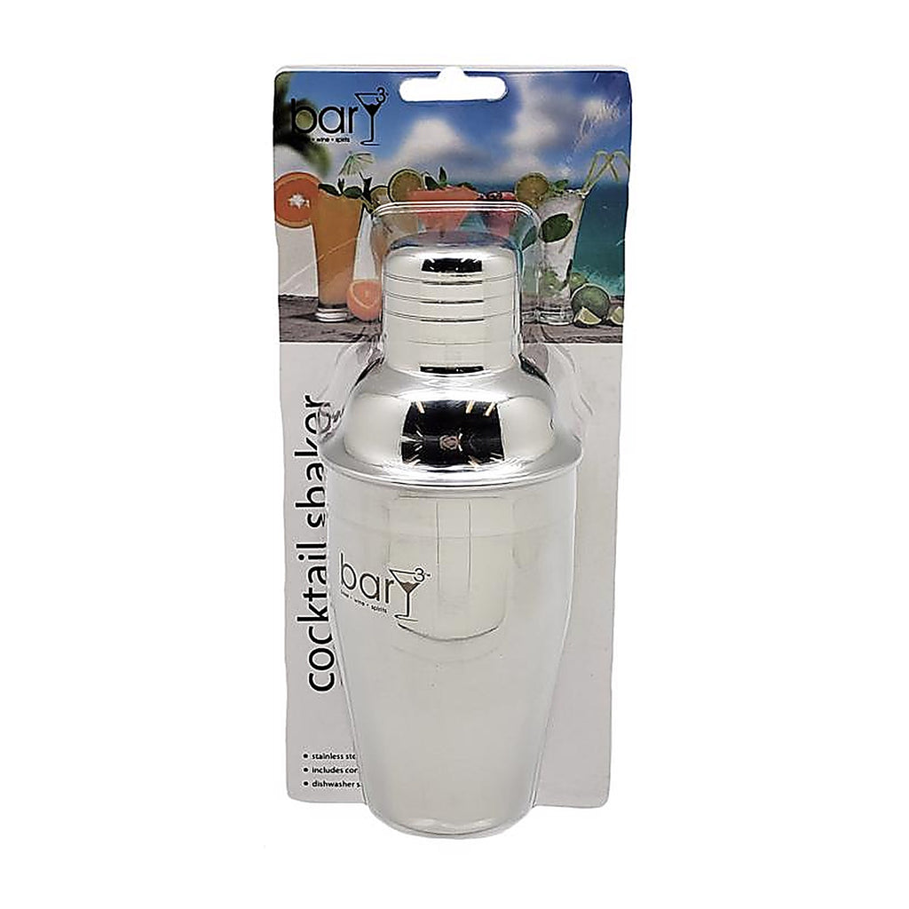 BarY3 VIO-0092 12 oz Silver Stainless Steel Cocktail Shaker