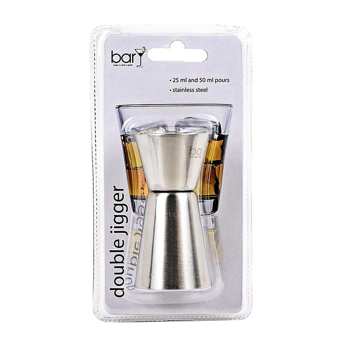 BarY3 BAR-0762 1.5 oz Silver Stainless Steel Double Jigger
