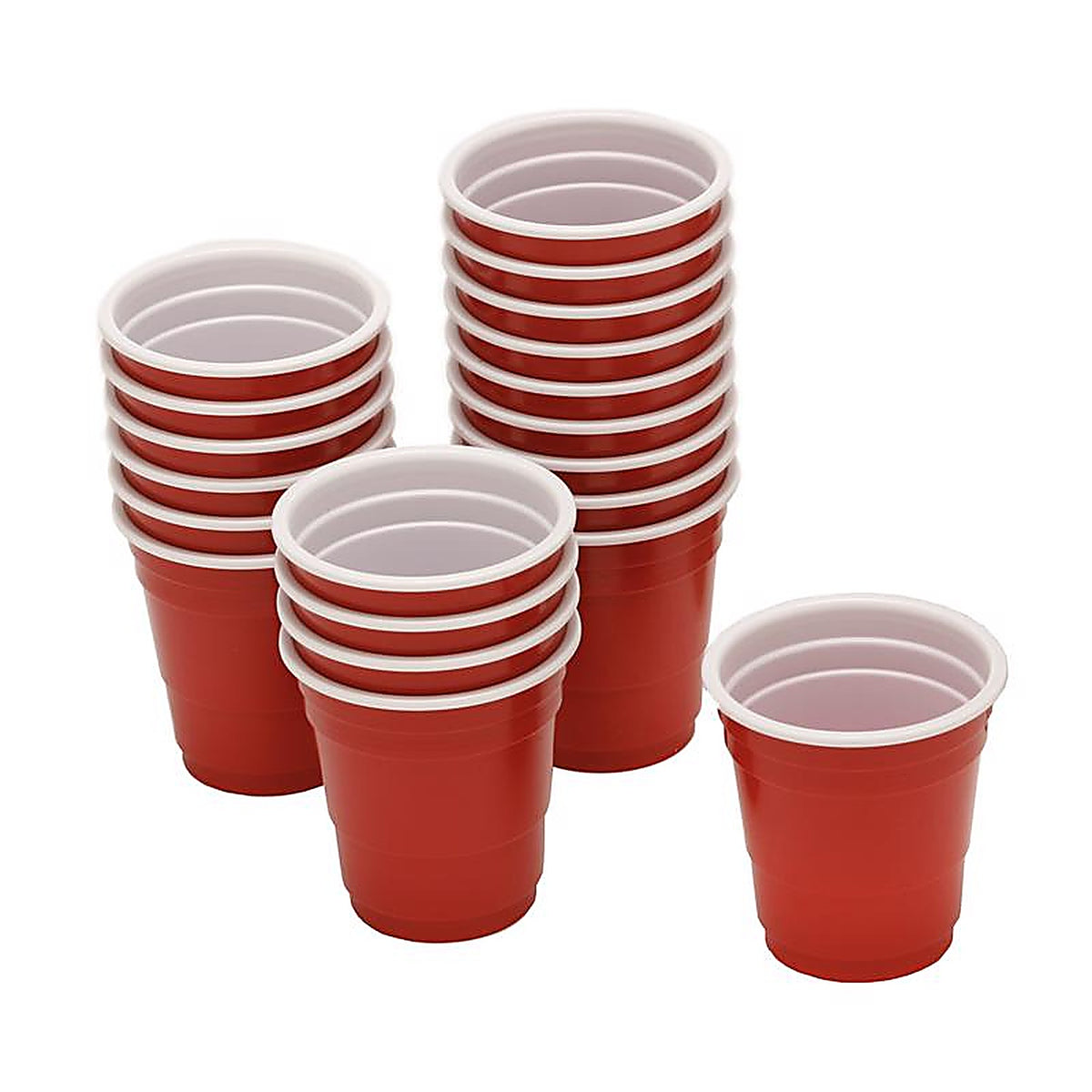 BarY3 BAR-0190 2 oz Red/White Polypropylene Disposable Shot Glass