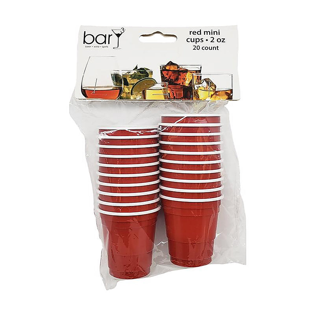 BarY3 BAR-0190 2 oz Red/White Polypropylene Disposable Shot Glass
