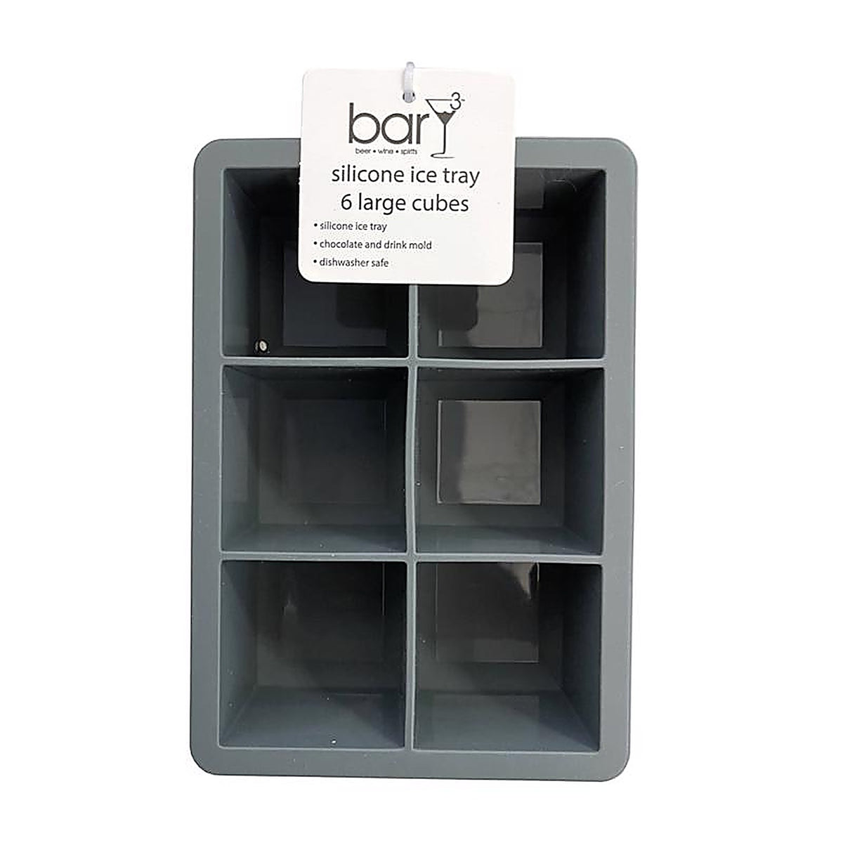 Bary3 - BAR-0767 - Gray Silicone Big Ice Cube Trays