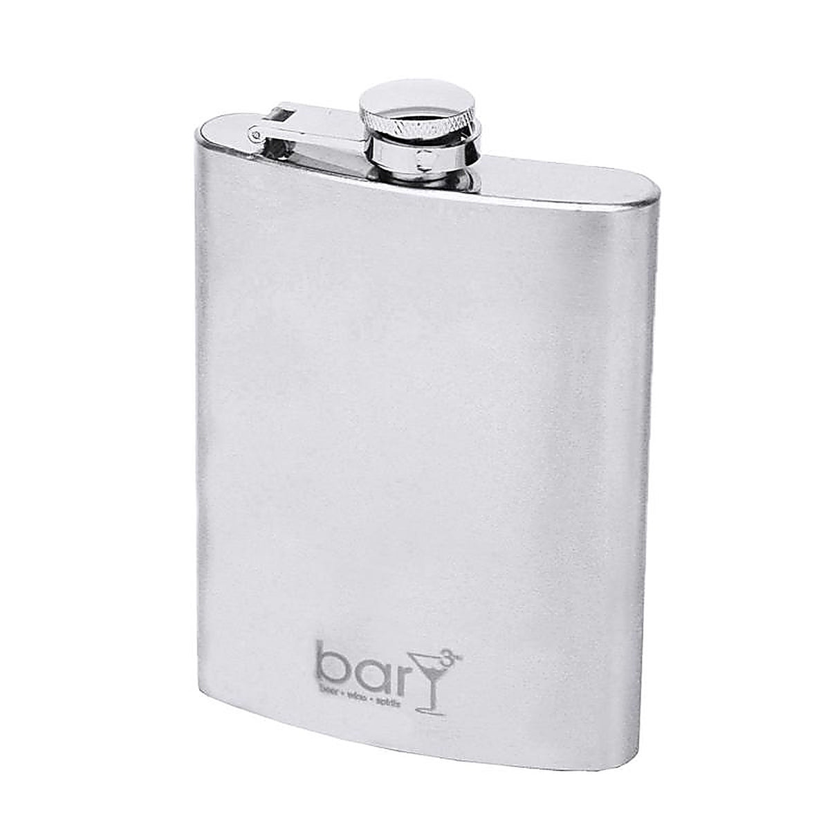 BarY3 BAR-0137 8 oz Silver Stainless Steel Flask
