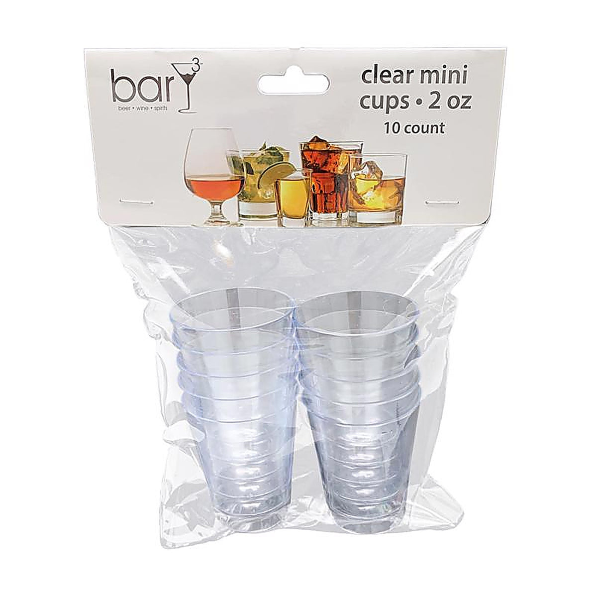 BarY3 BAR-0233 2 oz Clear Plastic Disposable Shot Glass