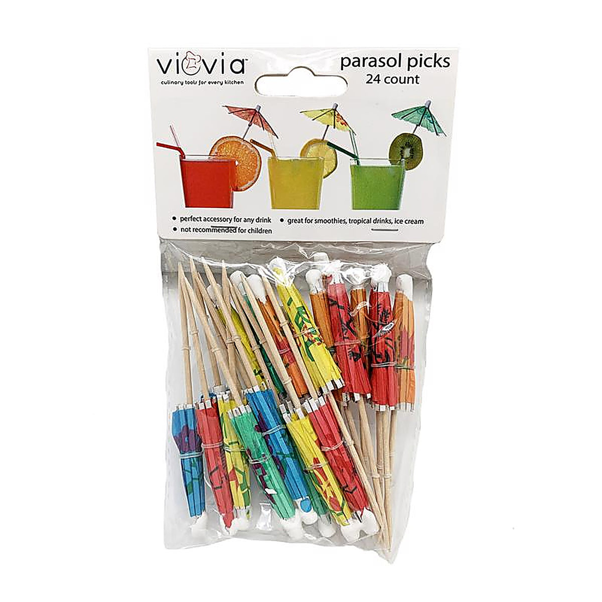 Viovia - VIO-0104 - Assorted Polypropylene Umbrella Appetizer Picks