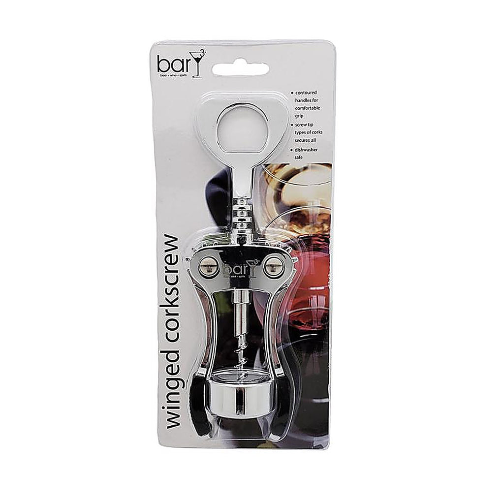 BarY3 VIO-0068 Black/Silver Zinc Alloy Wing Corkscrew