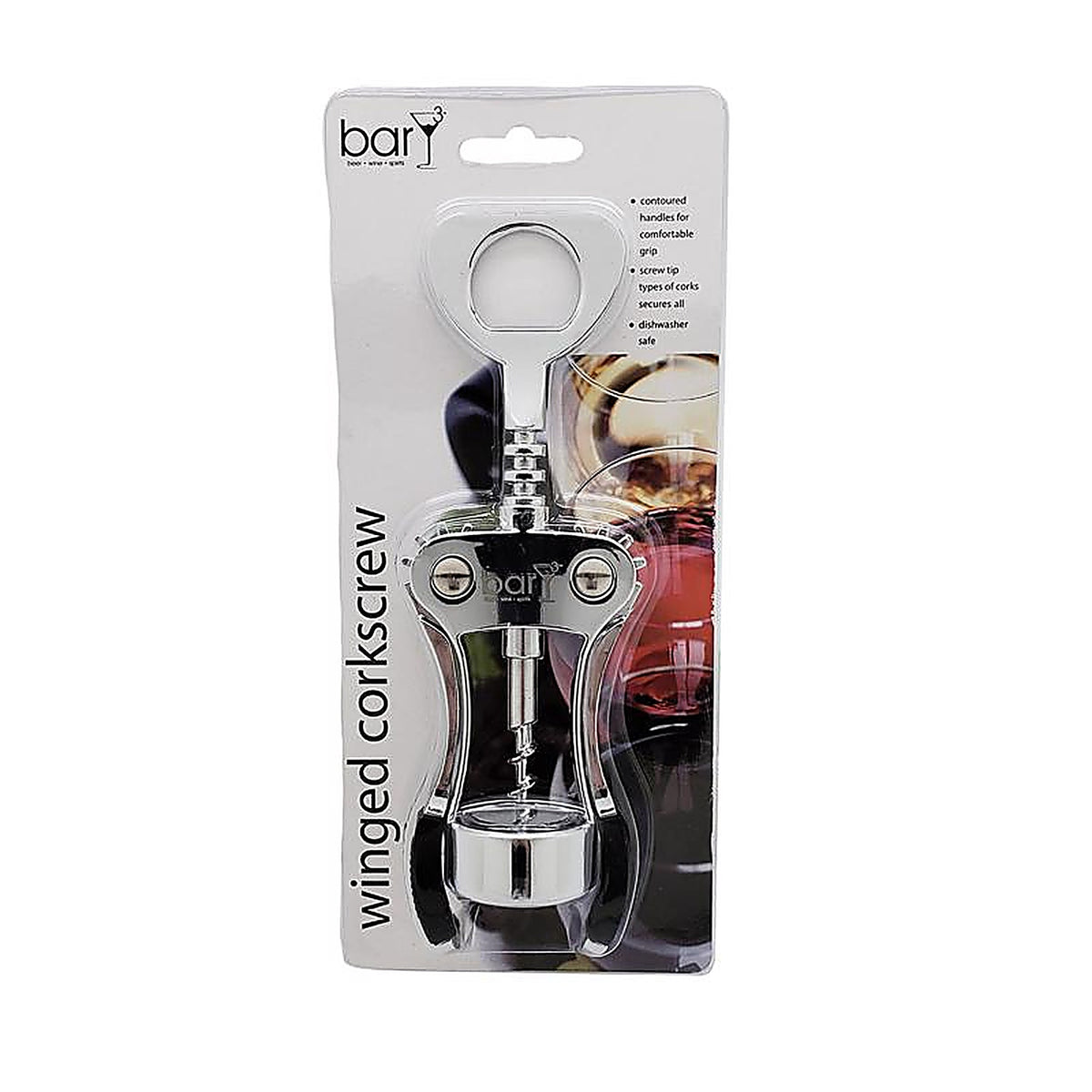 BarY3 VIO-0068 Black/Silver Zinc Alloy Wing Corkscrew